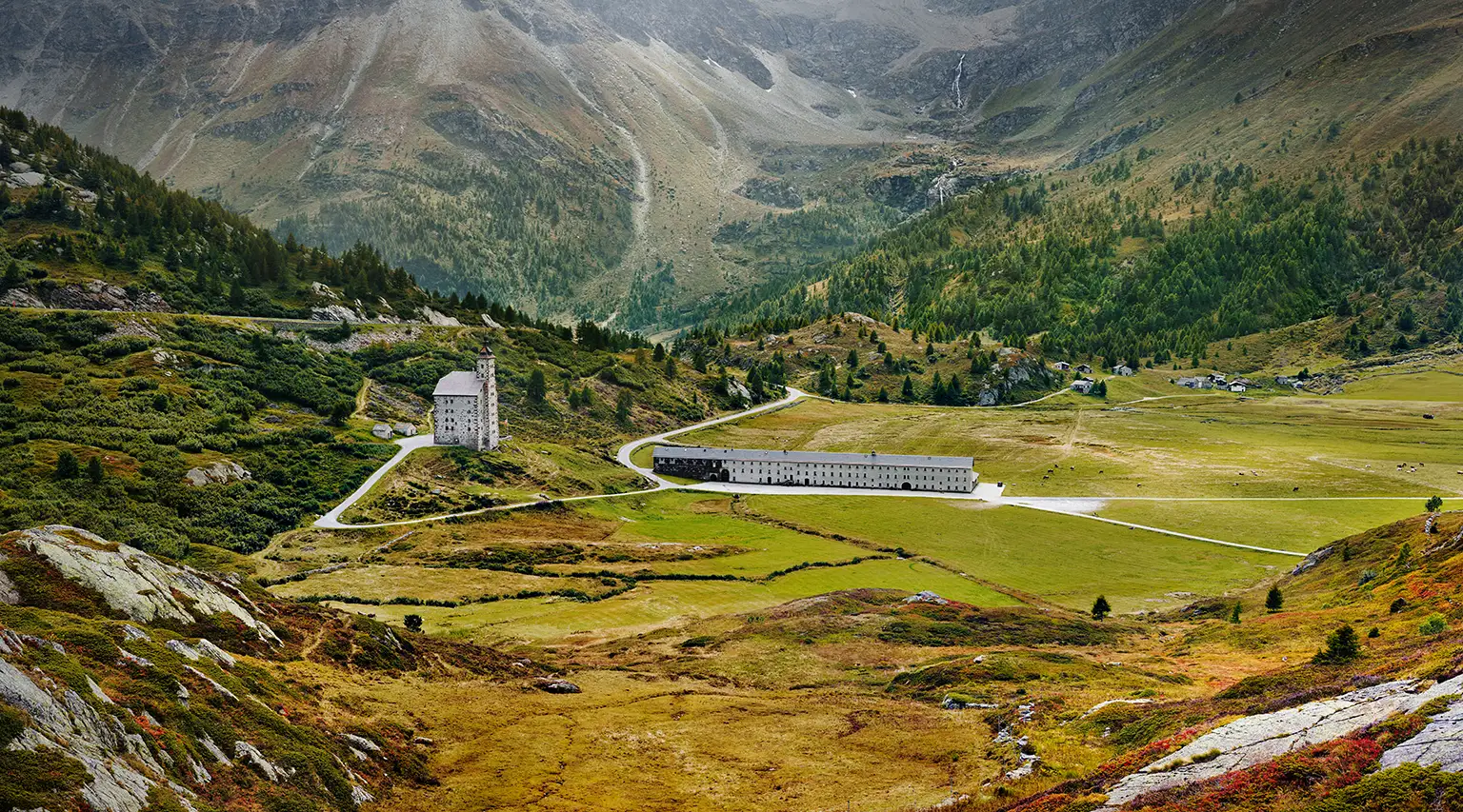 Gebäude des alten Spittel am Simplon Pass